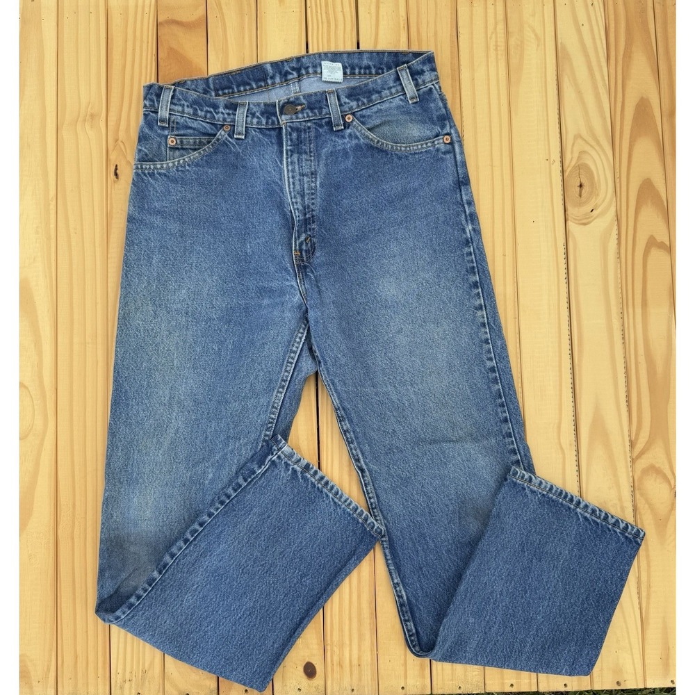 Vintage 505 Levis Jeans Orange Tab USA Made Regular‎ Fit Straight Leg 34x32 1998